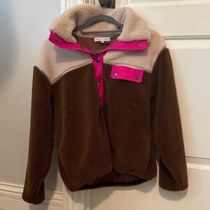 REBECCA MINKOFF Tia Colorblock Sherpa Pullover